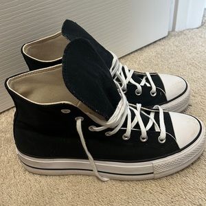 WOMENS BLACK PLATFORM CONVERSE SIZE 10